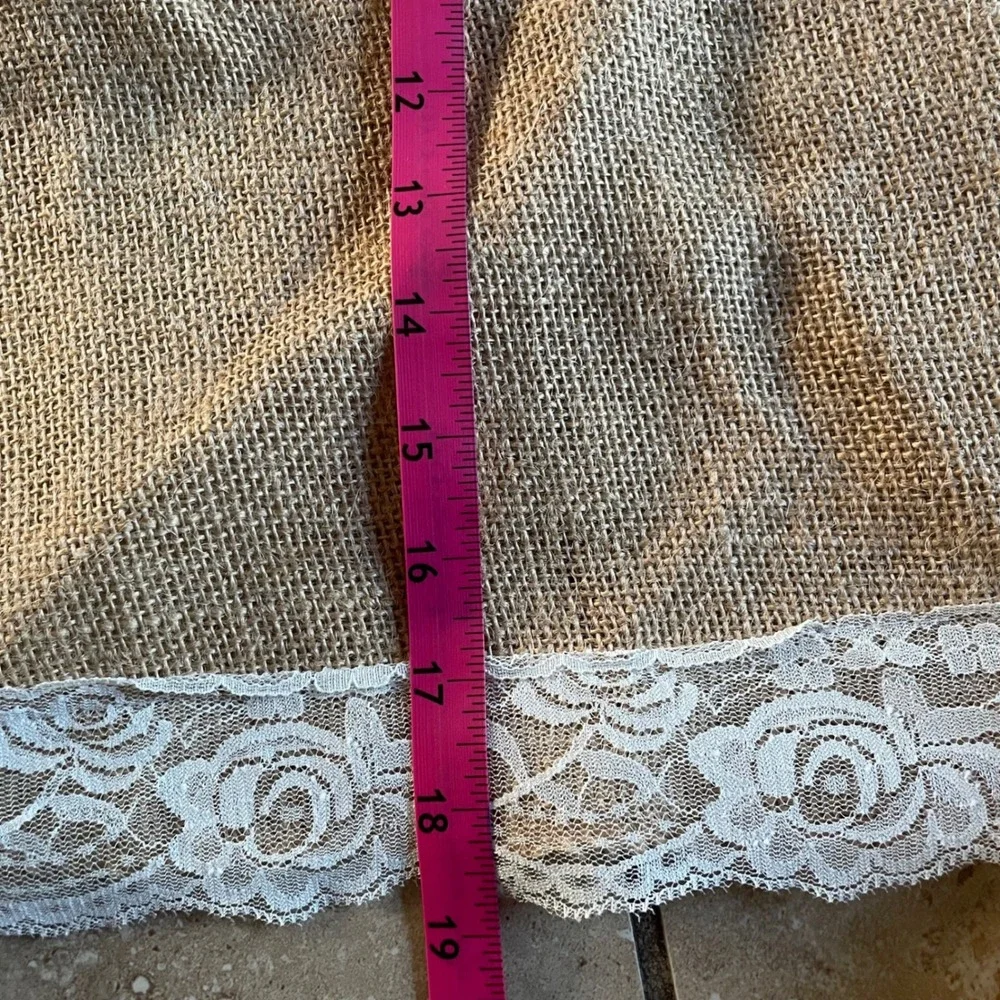 3 Hobby Lobby Jute Burlap Table Runner Lace Trim Wedding Rustic Farmhouse 19x88